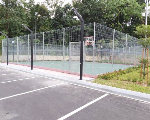 Basketball court Security fencing at rawang (garden landscape)