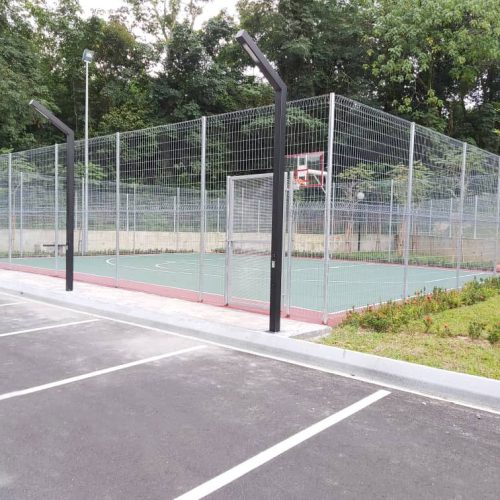 Basketball court Security fencing at rawang (garden landscape)